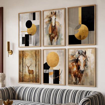 Horse Modern Wall Art Prints with Frame for Wall Decor