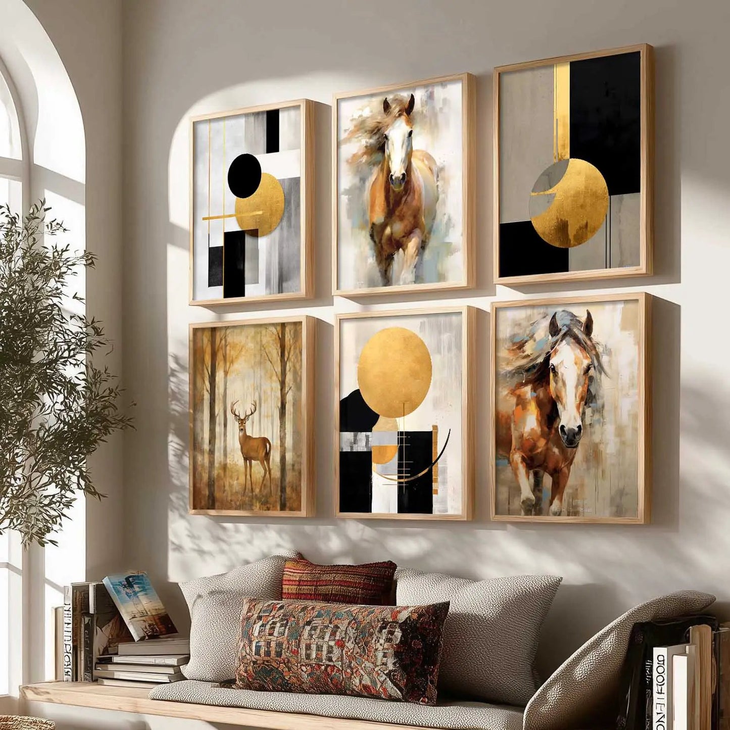 Horse Modern Wall Art Prints with Frame for Wall Decor