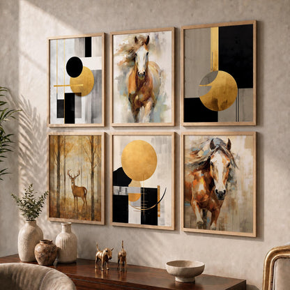 Horse Modern Wall Art Prints with Frame for Wall Decor