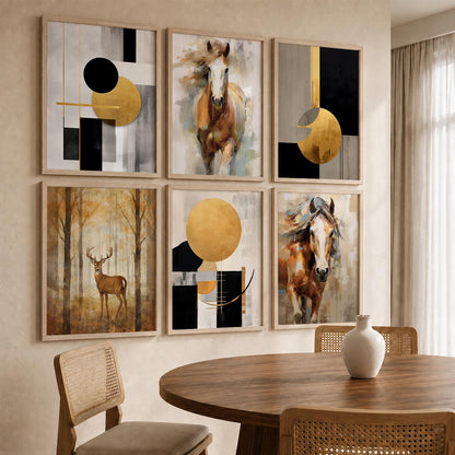 Horse Modern Wall Art Prints with Frame for Wall Decor