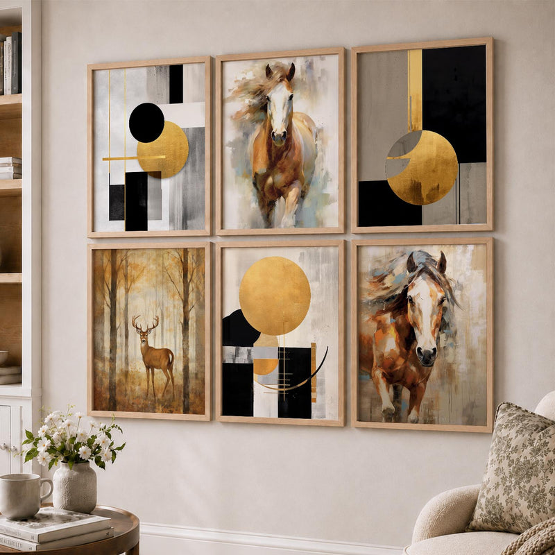 Horse Modern Wall Art Prints with Frame for Wall Decor