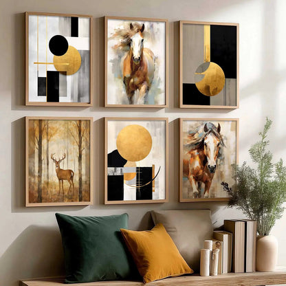 Horse Modern Wall Art Prints with Frame for Wall Decor