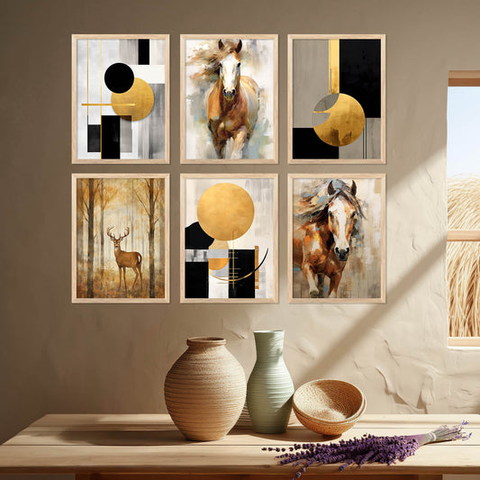 Horse Modern Wall Art Prints with Frame for Wall Decor