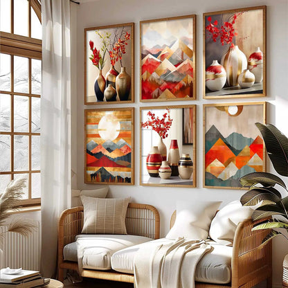 Floral Modern Wall Art Prints with Frame for Wall Decor
