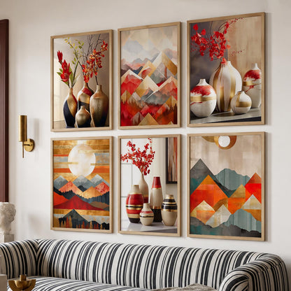 Floral Modern Wall Art Prints with Frame for Wall Decor