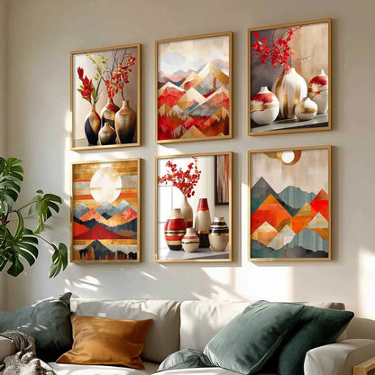 Floral Modern Wall Art Prints with Frame for Wall Decor