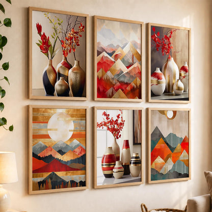 Floral Modern Wall Art Prints with Frame for Wall Decor
