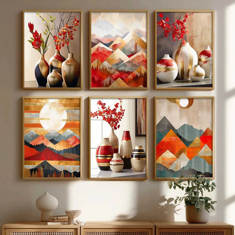 Floral Modern Wall Art Prints with Frame for Wall Decor
