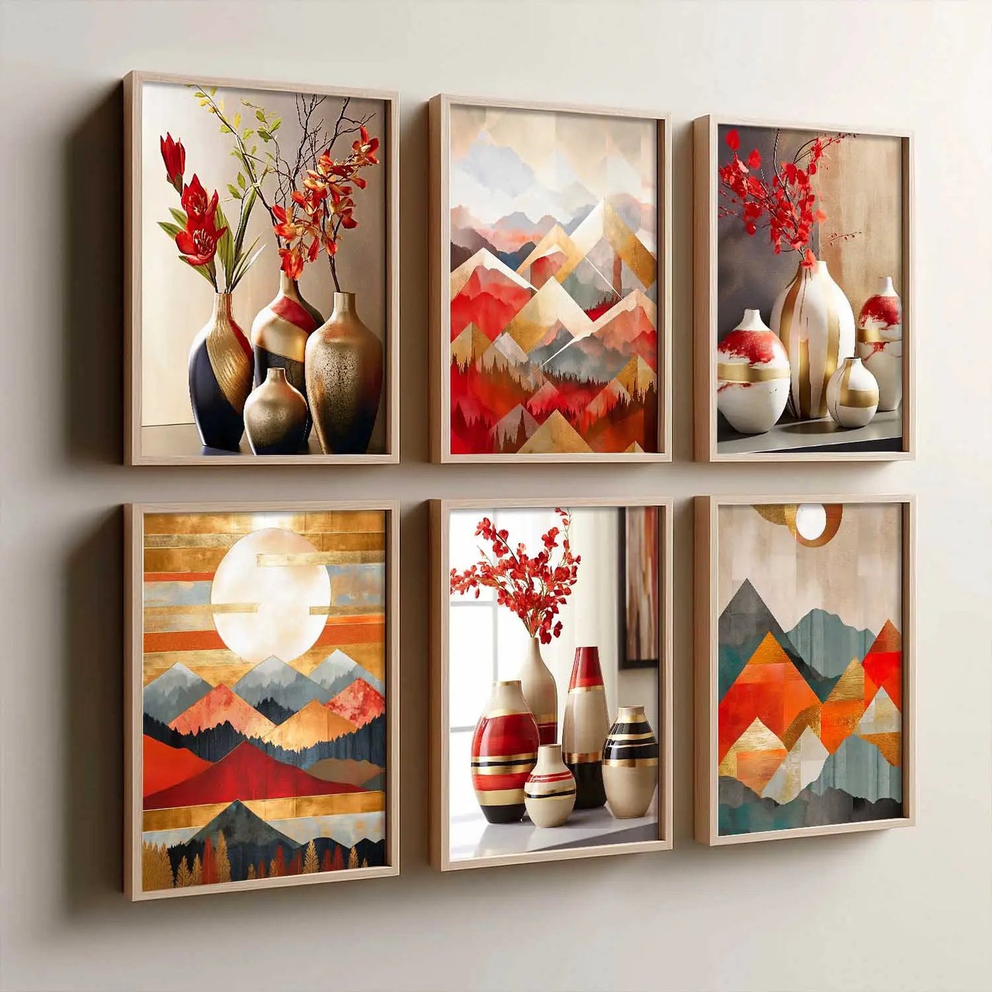 Floral Modern Wall Art Prints with Frame for Wall Decor