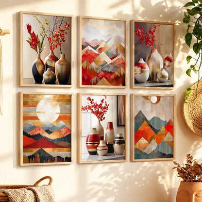 Floral Modern Wall Art Prints with Frame for Wall Decor