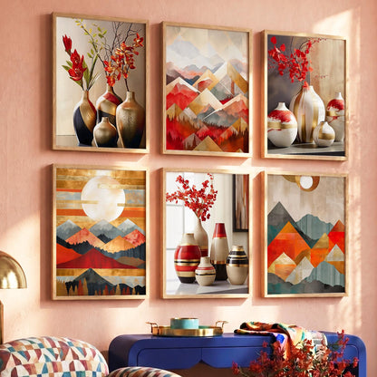 Floral Modern Wall Art Prints with Frame for Wall Decor