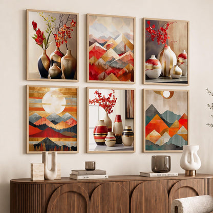 Floral Modern Wall Art Prints with Frame for Wall Decor