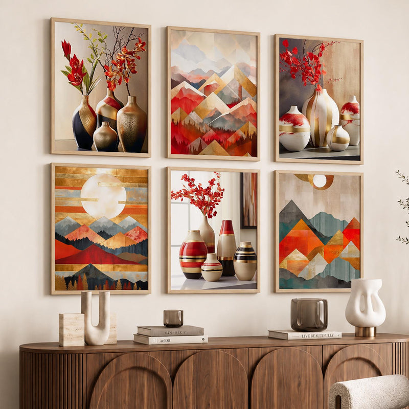 Floral Modern Wall Art Prints with Frame for Wall Decor