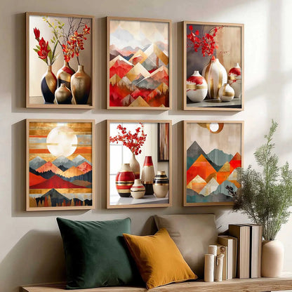 Floral Modern Wall Art Prints with Frame for Wall Decor