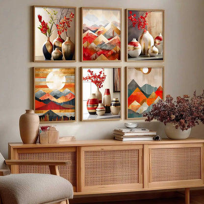 Floral Modern Wall Art Prints with Frame for Wall Decor
