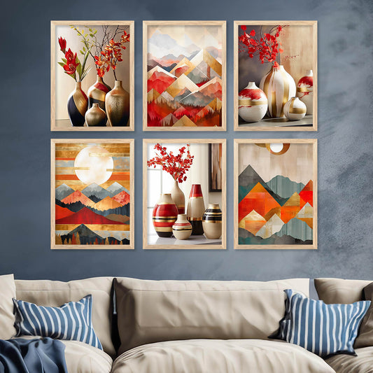 Floral Modern Wall Art Prints with Frame for Wall Decor