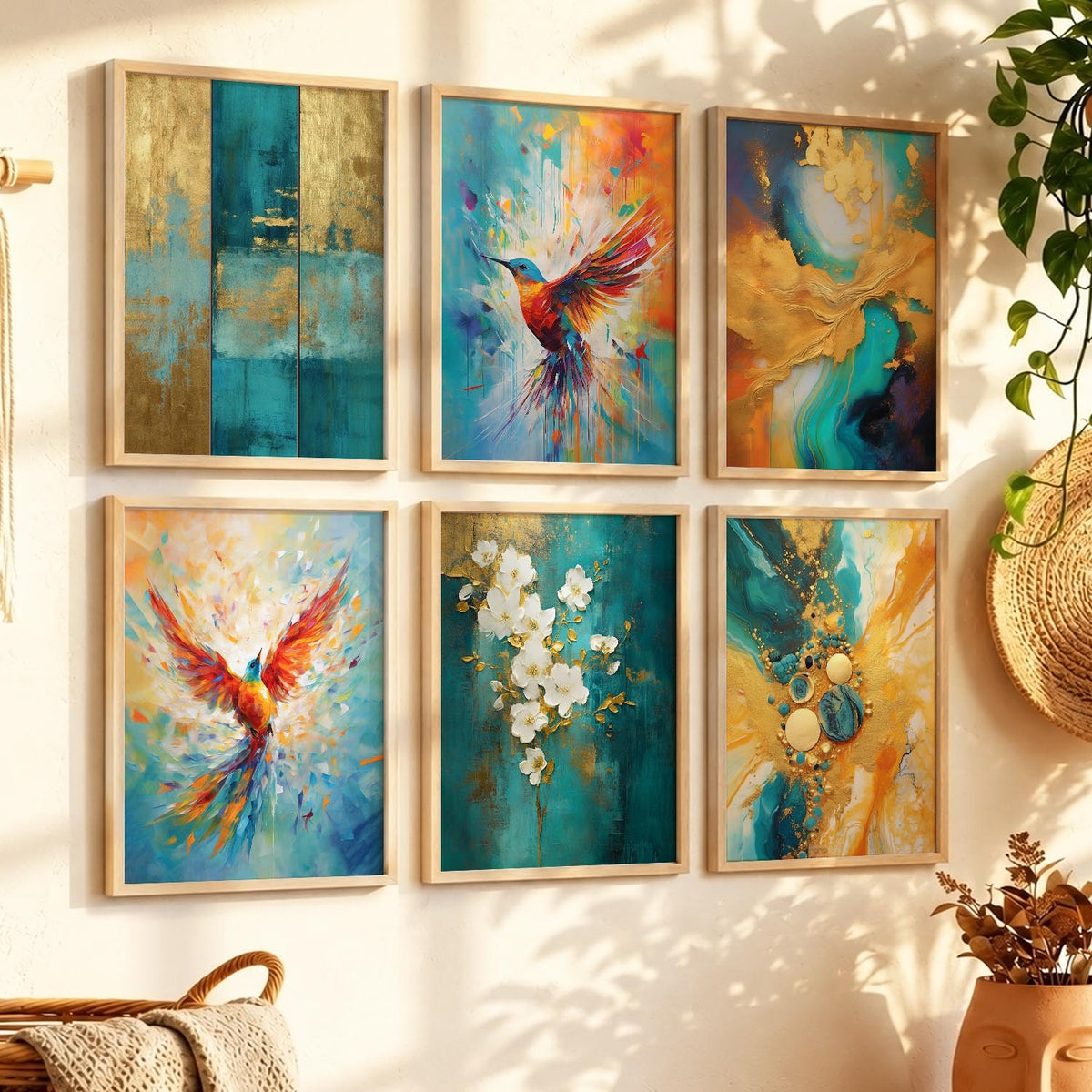 Nature Inspired Framed Art Posters for Home and Office Wall Decor