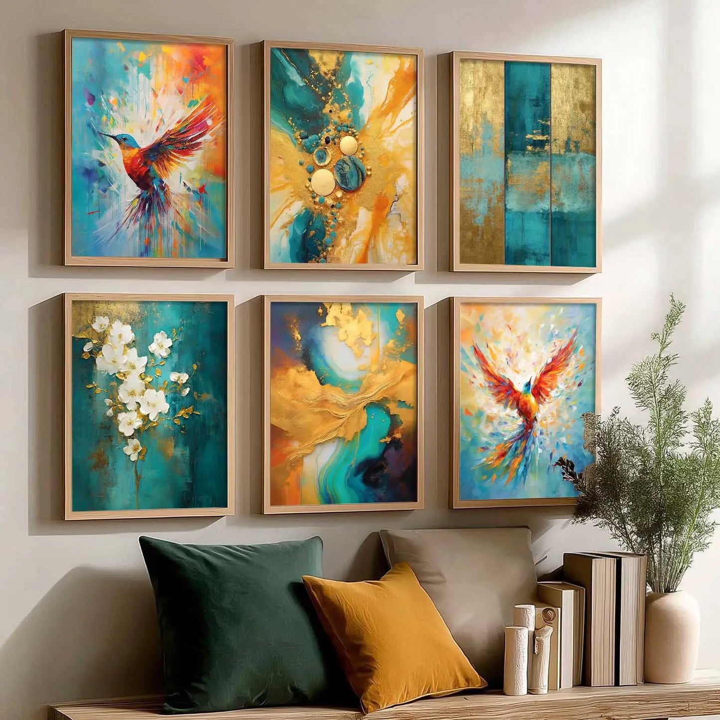 Nature Inspired Framed Art Posters for Home and Office Wall Decor