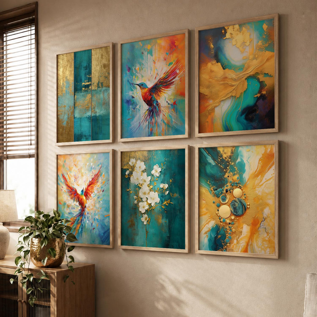 Nature Inspired Framed Art Posters for Home and Office Wall Decor
