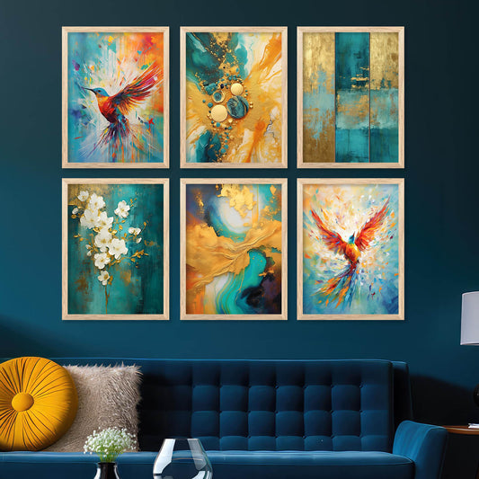 Nature Inspired Framed Art Posters for Home and Office Wall Decor