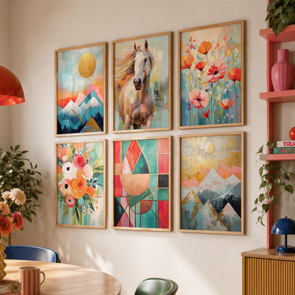 Nature Inspired Framed Art Posters for Home and Office Wall Decor