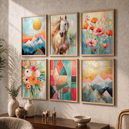 Nature Inspired Framed Art Posters for Home and Office Wall Decor