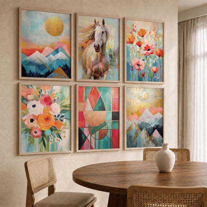 Nature Inspired Framed Art Posters for Home and Office Wall Decor
