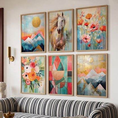 Nature Inspired Framed Art Posters for Home and Office Wall Decor