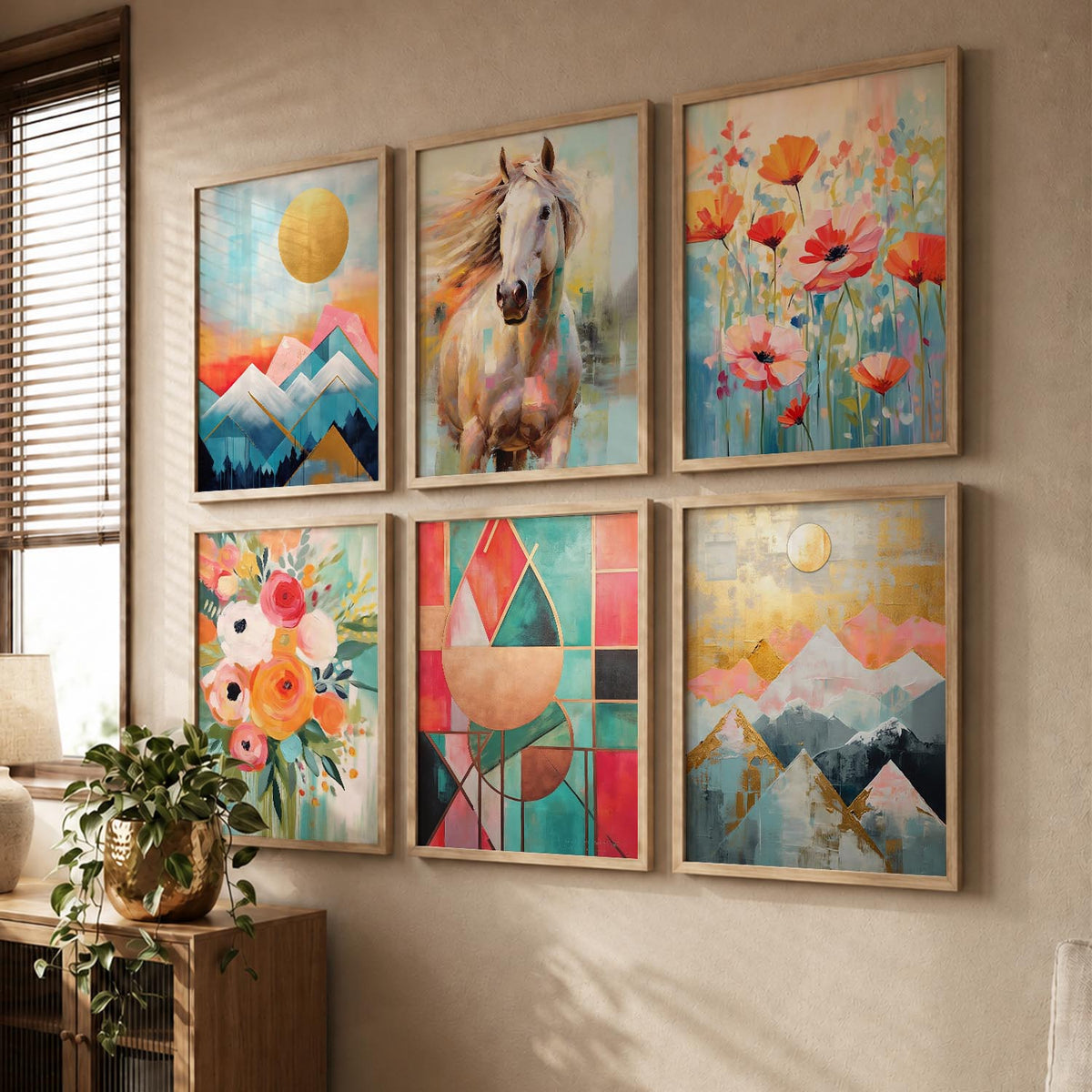 Nature Inspired Framed Art Posters for Home and Office Wall Decor