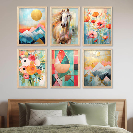 Nature Inspired Framed Art Posters for Home and Office Wall Decor