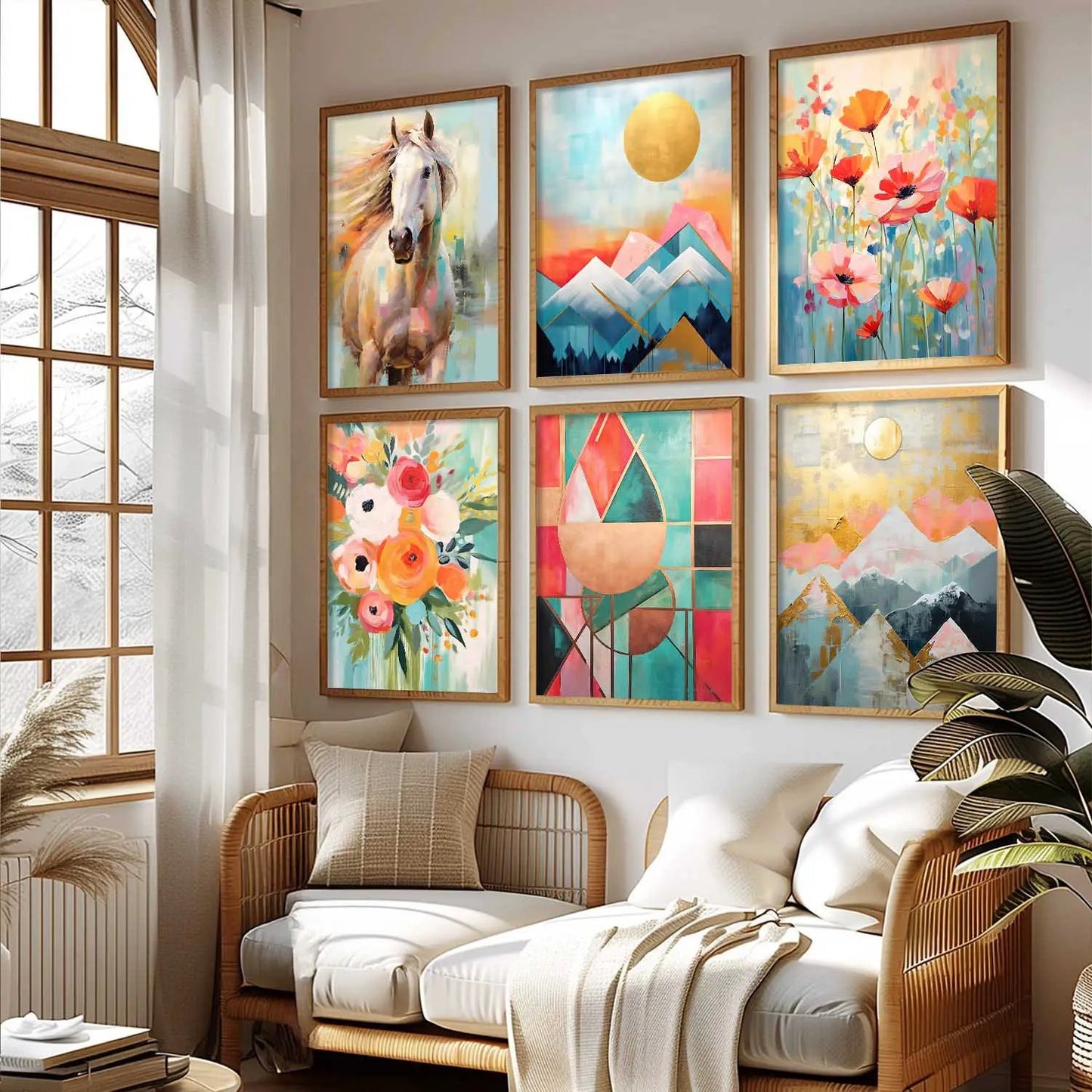 Nature Inspired Framed Art Posters for Home and Office Wall Decor