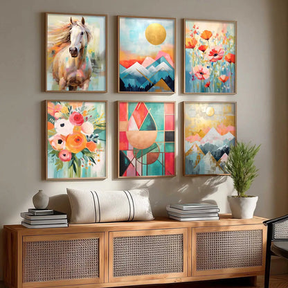 Nature Inspired Framed Art Posters for Home and Office Wall Decor