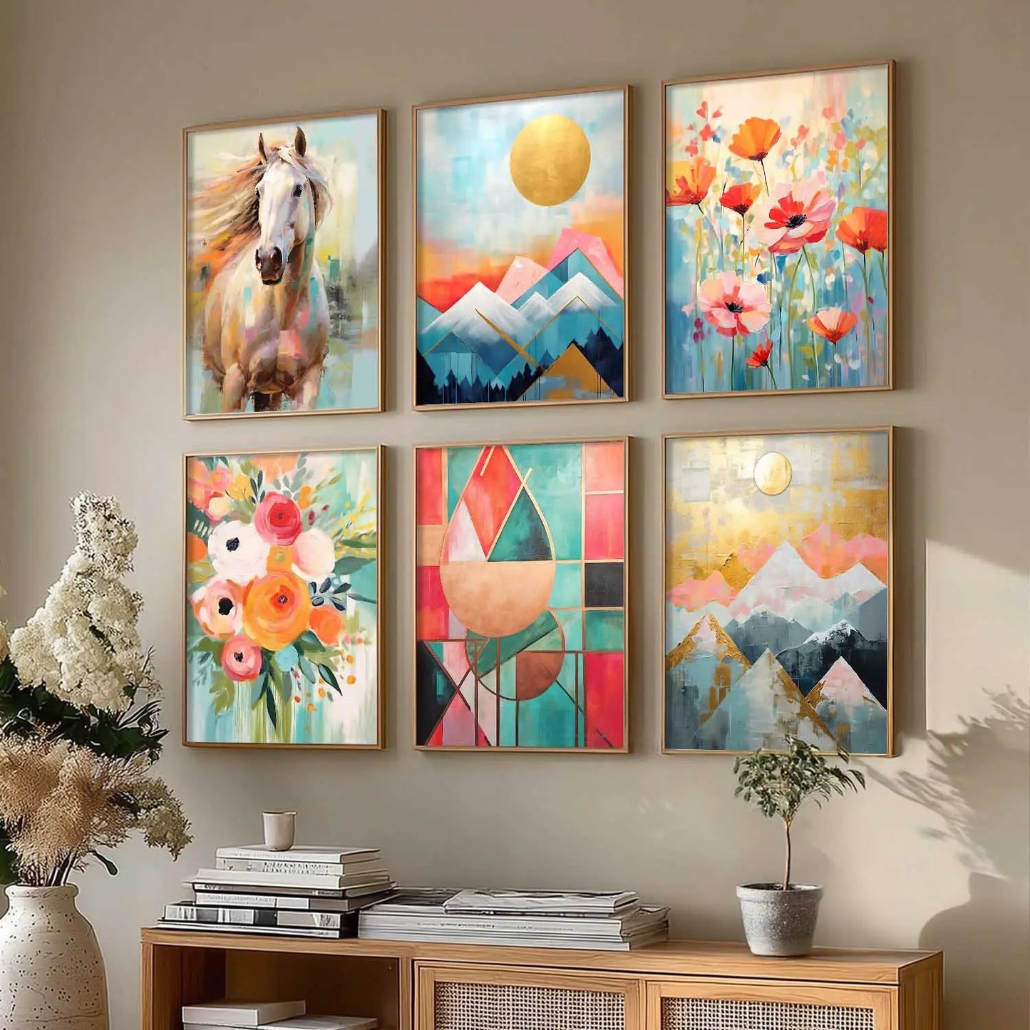 Nature Inspired Framed Art Posters for Home and Office Wall Decor