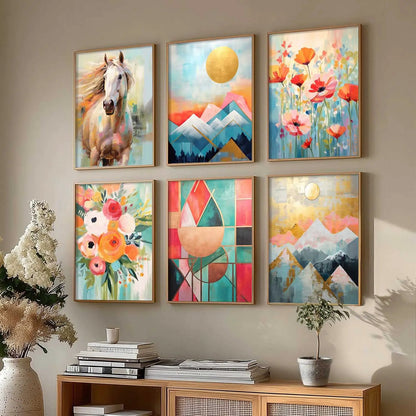 Nature Inspired Framed Art Posters for Home and Office Wall Decor