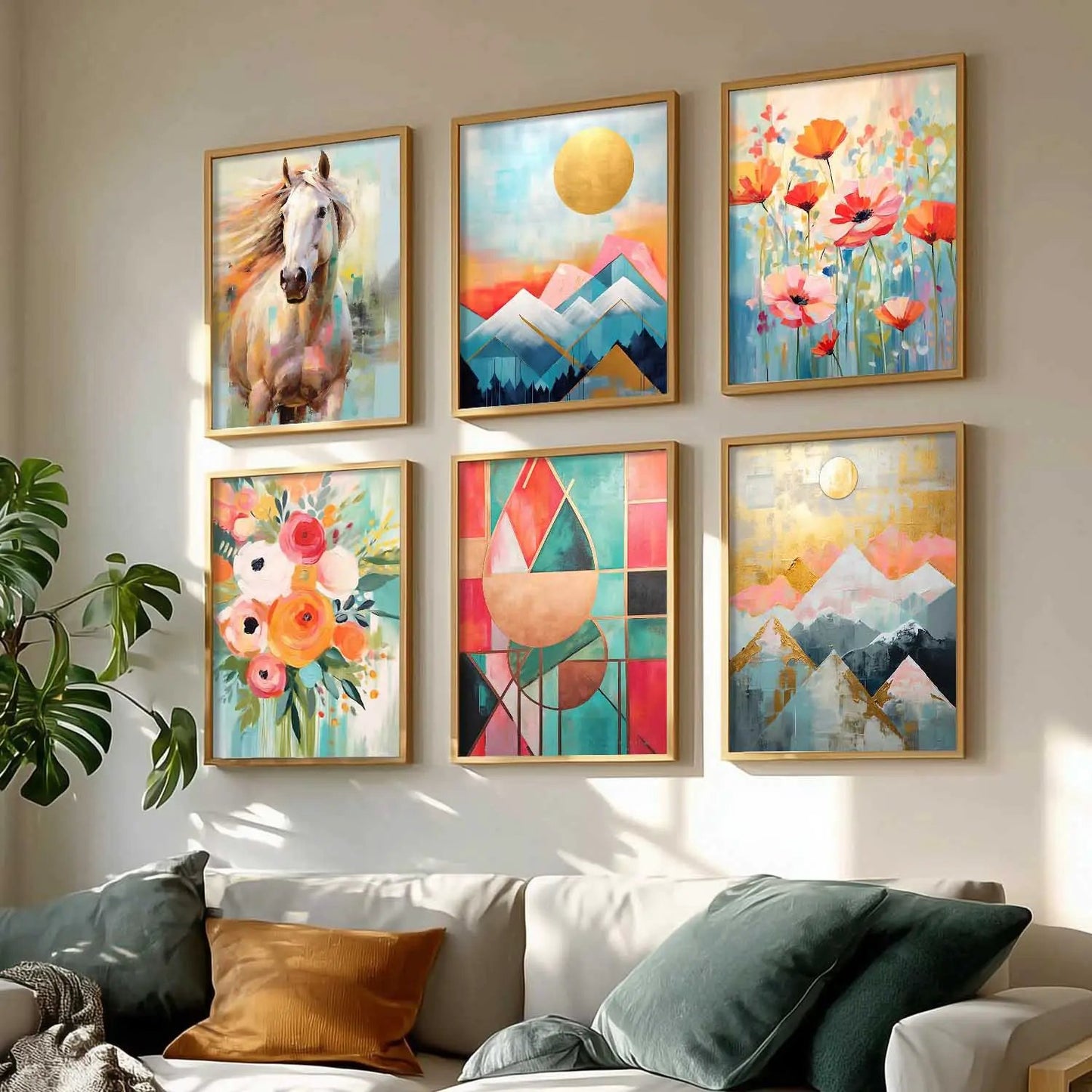 Nature Inspired Framed Art Posters for Home and Office Wall Decor