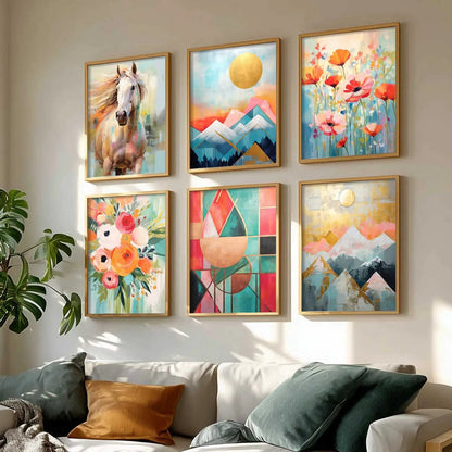 Nature Inspired Framed Art Posters for Home and Office Wall Decor
