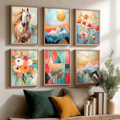 Nature Inspired Framed Art Posters for Home and Office Wall Decor