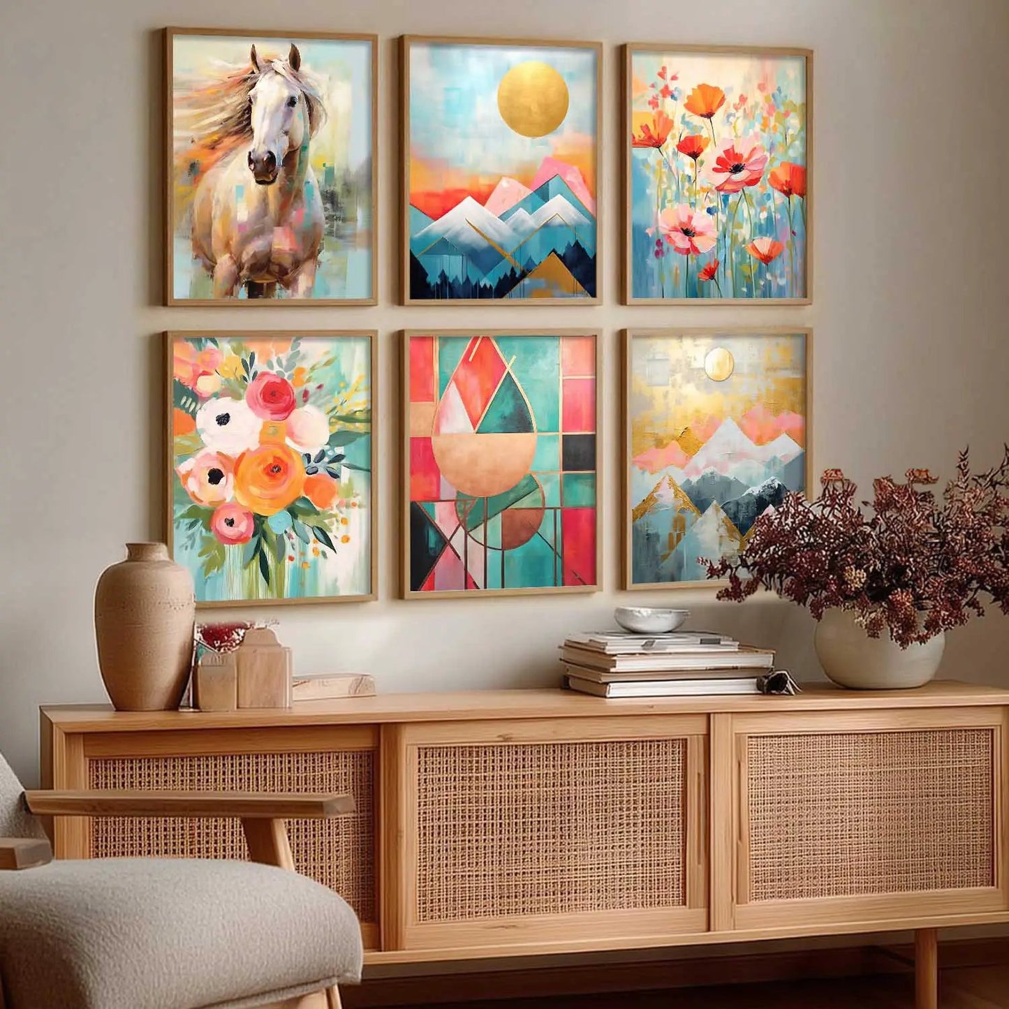 Nature Inspired Framed Art Posters for Home and Office Wall Decor