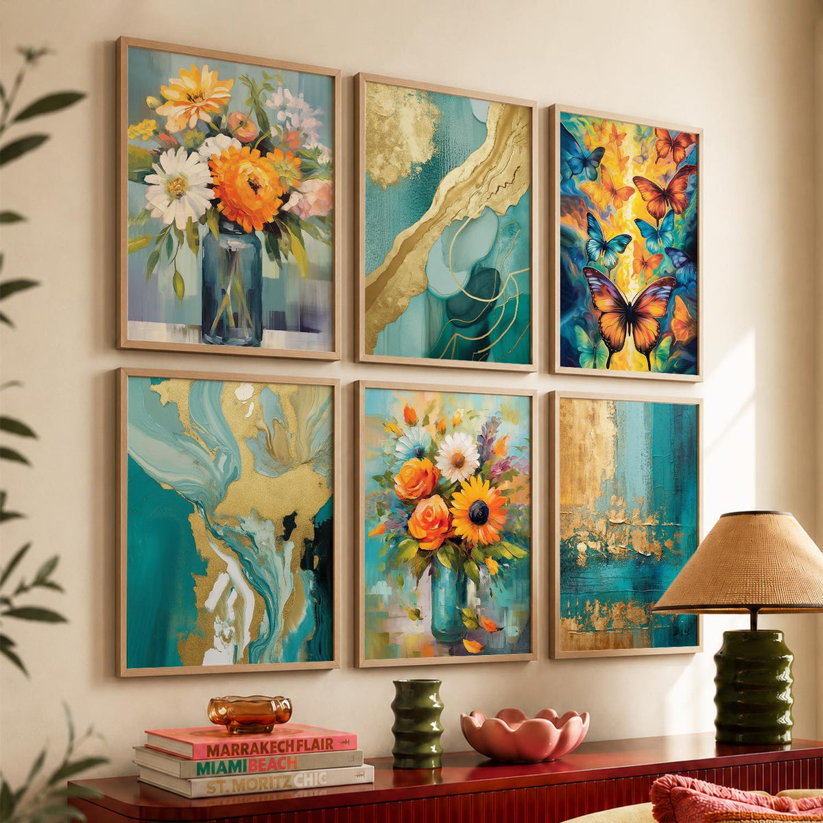 Nature Inspired Framed Art Posters for Home and Office Wall Decor