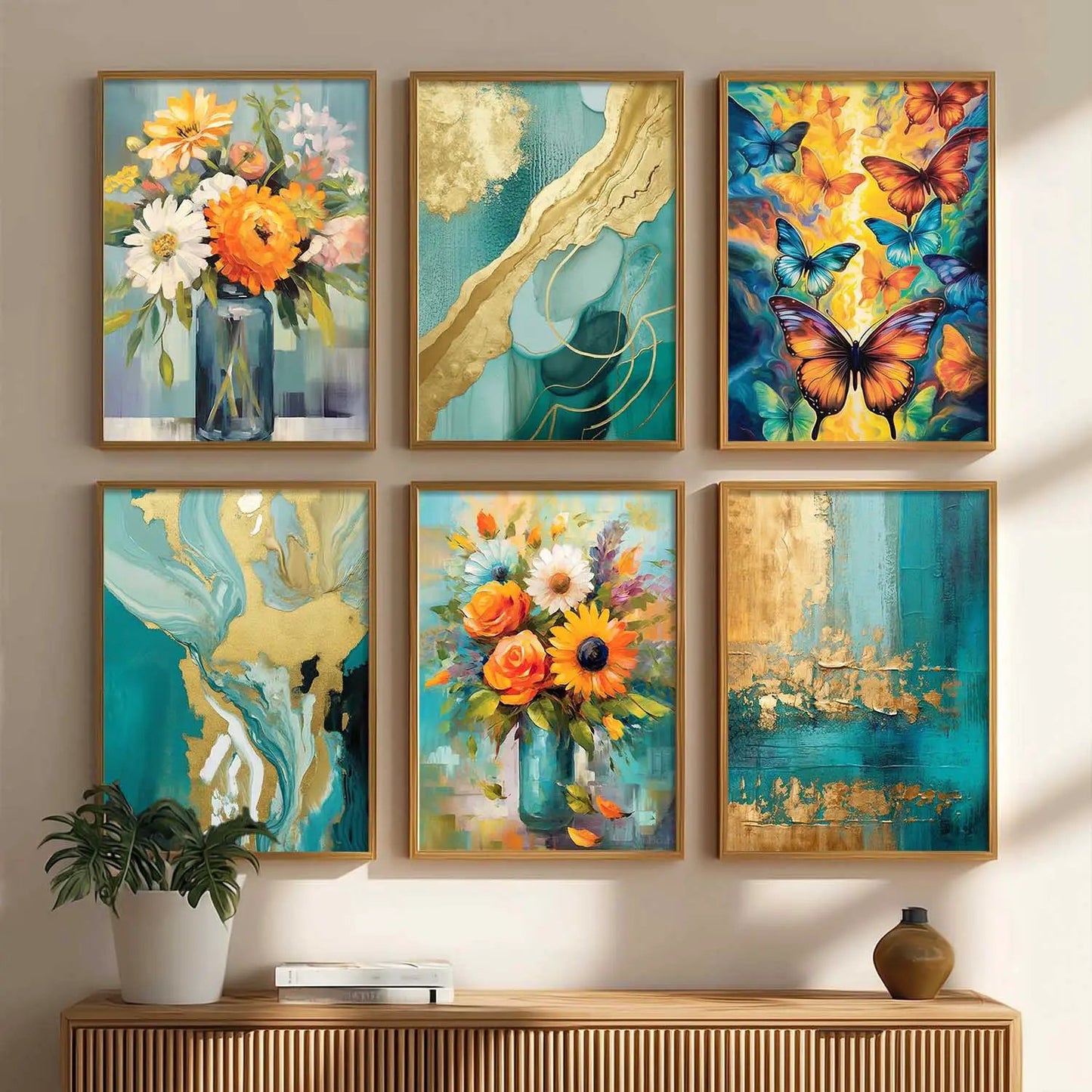 Nature Inspired Framed Art Posters for Home and Office Wall Decor