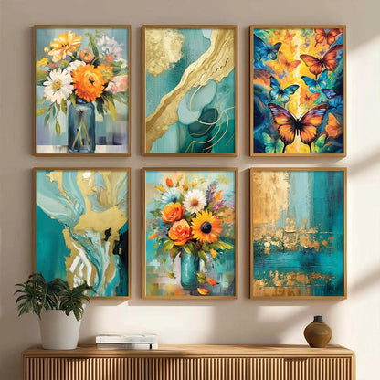 Nature Inspired Framed Art Posters for Home and Office Wall Decor