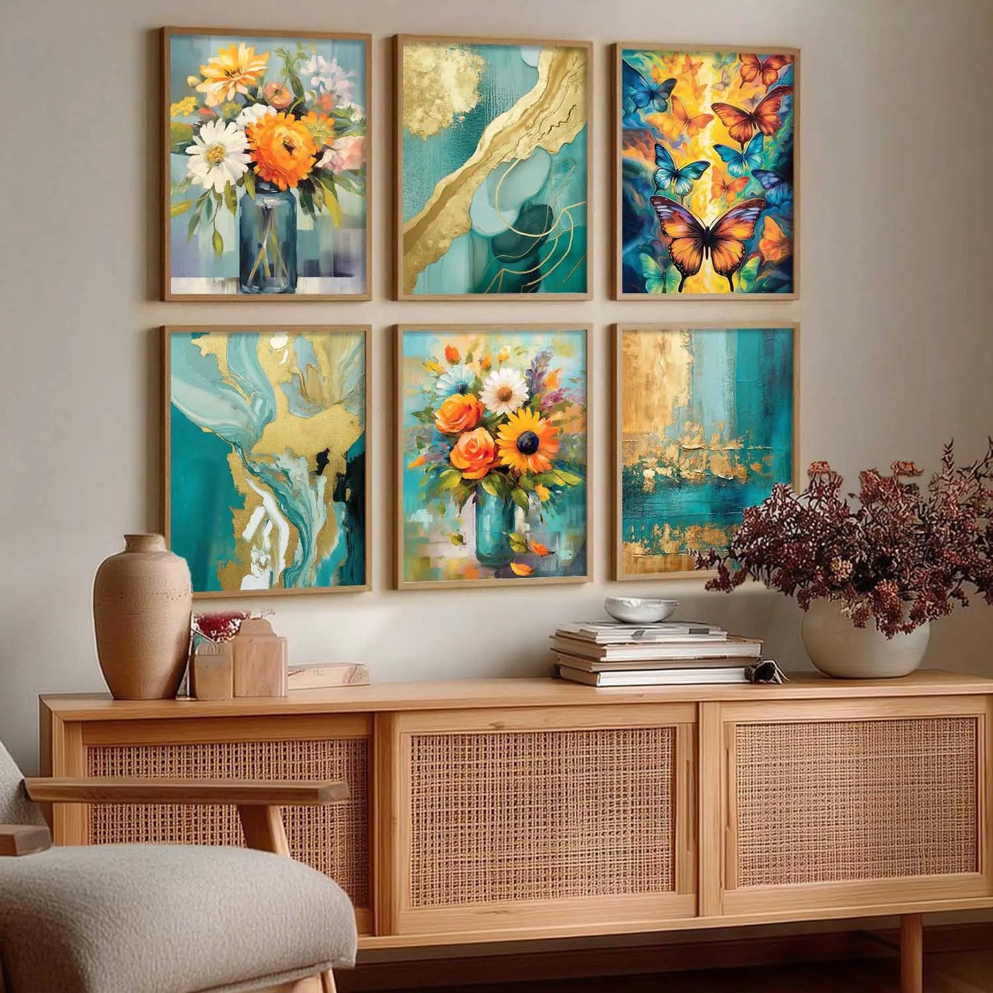 Nature Inspired Framed Art Posters for Home and Office Wall Decor
