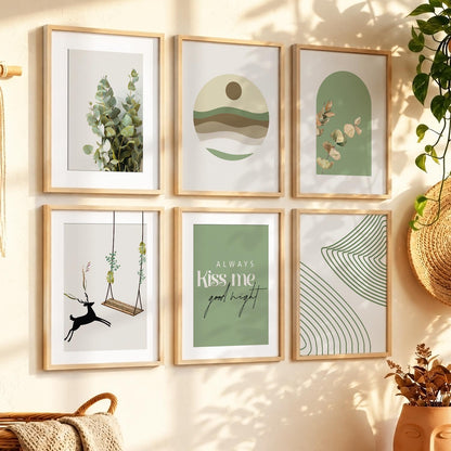 Nature Inspired Framed Art Posters for Home and Office Wall Decor