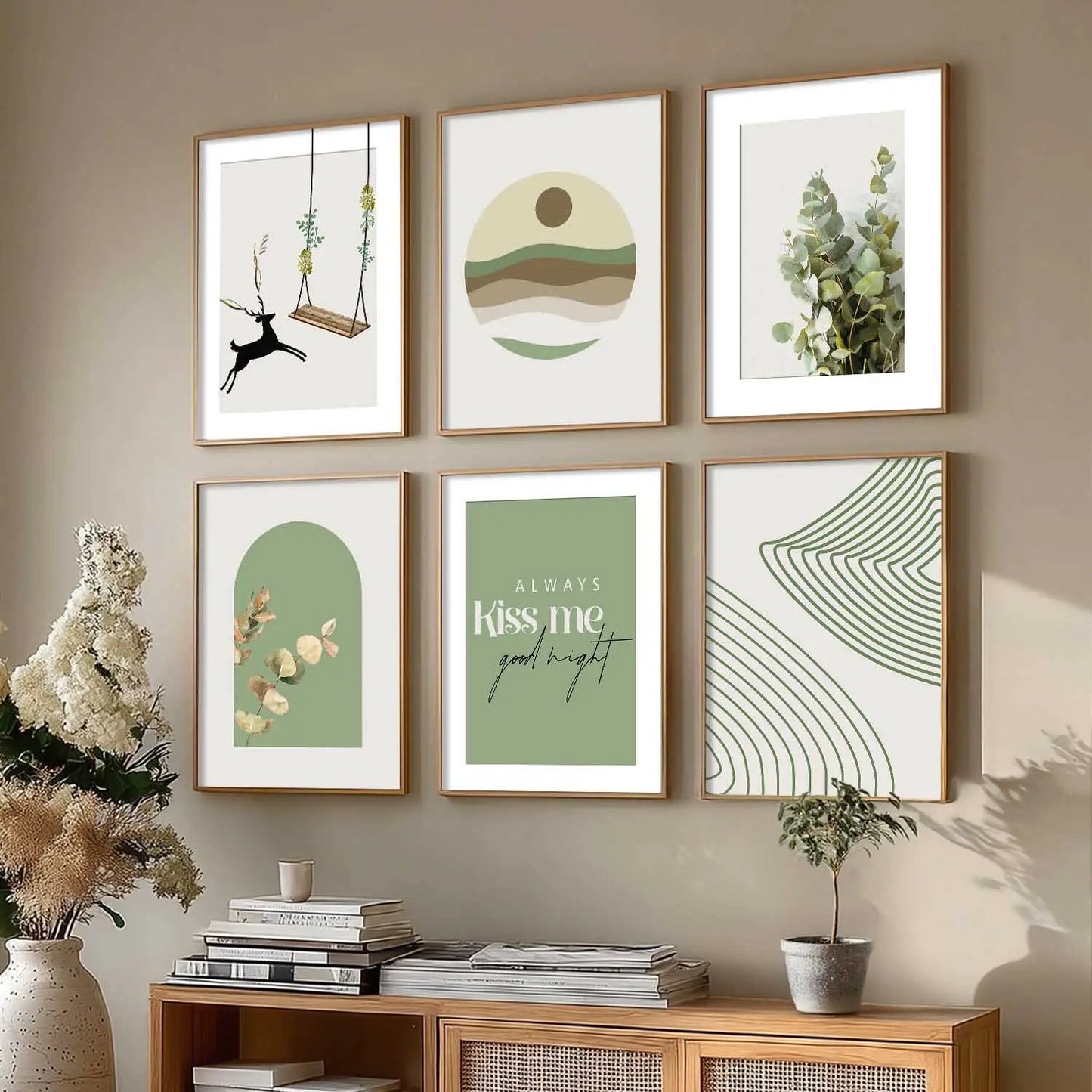Nature Inspired Framed Art Posters for Home and Office Wall Decor