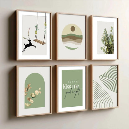 Nature Inspired Framed Art Posters for Home and Office Wall Decor