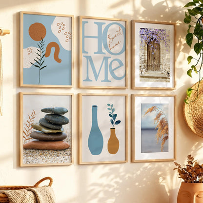 Boho Wall Art Poster With Frame For Home And Wall Decor
