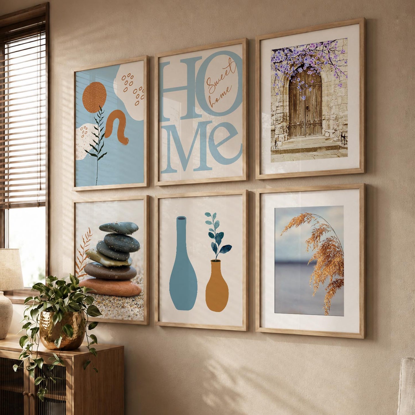 Boho Wall Art Poster With Frame For Home And Wall Decor