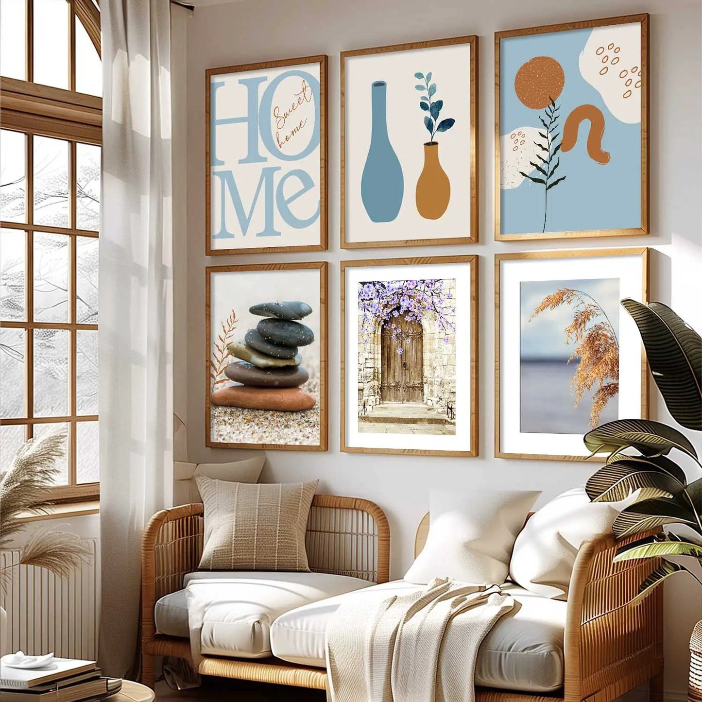 Boho Wall Art Poster With Frame For Home And Wall Decor