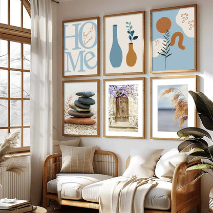 Boho Wall Art Poster With Frame For Home And Wall Decor