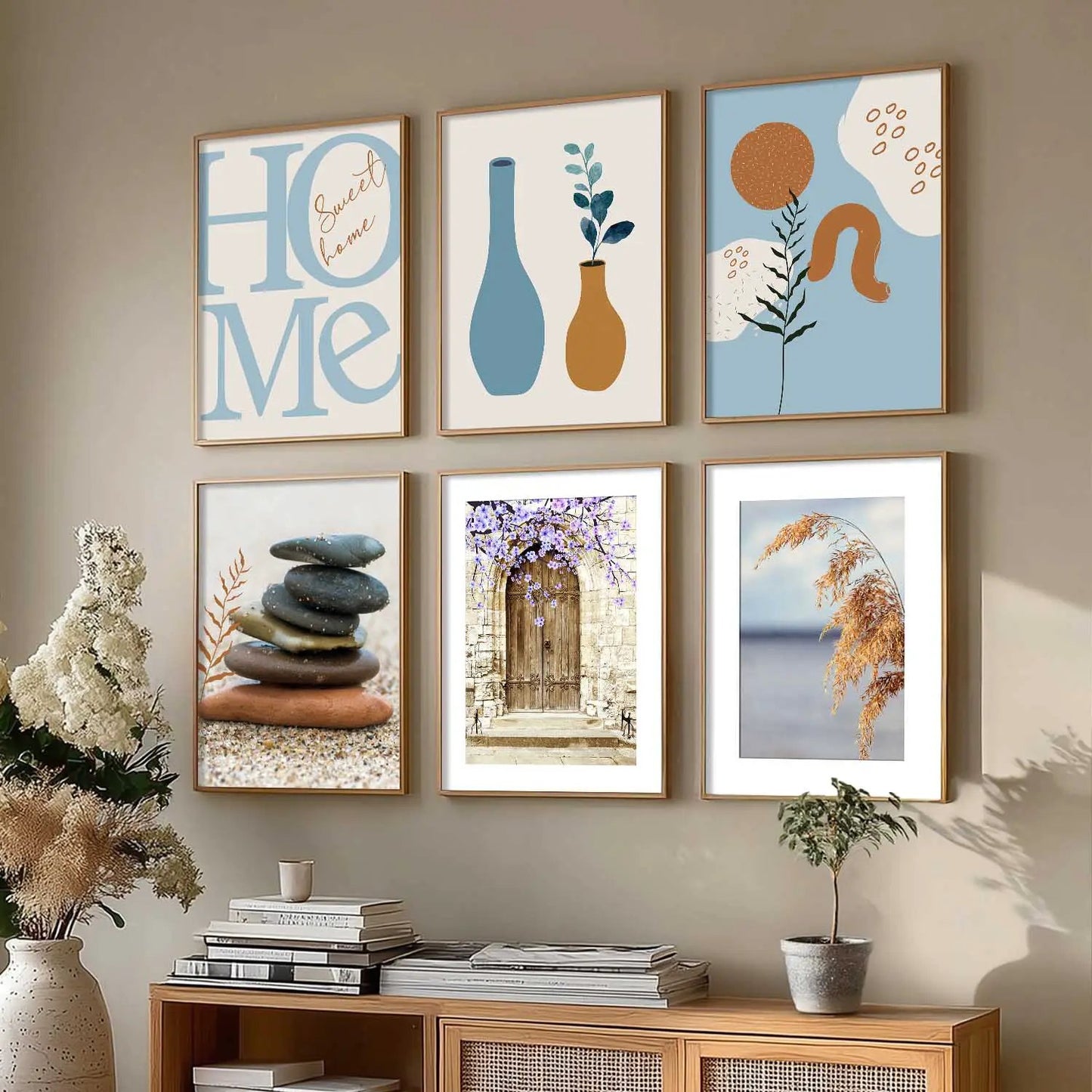 Boho Wall Art Poster With Frame For Home And Wall Decor